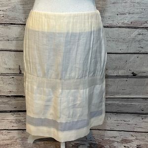 TSE Silk Blend Skirt Off White/Blue-8